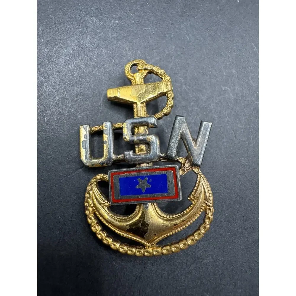 Vintage Sterling Silver 925 W/ Gold Tone WWII US Navy Son-in-Service Pin Amcraft